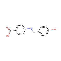 O=C(O)c1ccc(NCc2ccc(O)cc2)cc1 ZINC000036890663