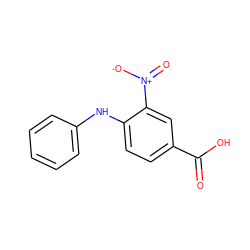 O=C(O)c1ccc(Nc2ccccc2)c([N+](=O)[O-])c1 ZINC000003888772