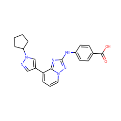 O=C(O)c1ccc(Nc2nc3c(-c4cnn(C5CCCC5)c4)cccn3n2)cc1 ZINC000096282528