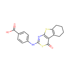 O=C(O)c1ccc(Nc2nc3sc4c(c3c(=O)s2)CCCC4)cc1 ZINC000040845101