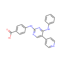 O=C(O)c1ccc(Nc2ncc(-c3ccncc3)c(Nc3ccccc3)n2)cc1 ZINC000029042752