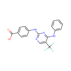 O=C(O)c1ccc(Nc2ncc(C(F)(F)F)c(Nc3ccccc3)n2)cc1 ZINC000029042673