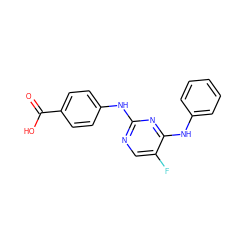 O=C(O)c1ccc(Nc2ncc(F)c(Nc3ccccc3)n2)cc1 ZINC000029042675