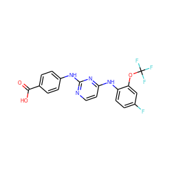 O=C(O)c1ccc(Nc2nccc(Nc3ccc(F)cc3OC(F)(F)F)n2)cc1 ZINC001772580296