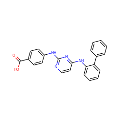 O=C(O)c1ccc(Nc2nccc(Nc3ccccc3-c3ccccc3)n2)cc1 ZINC000087613221