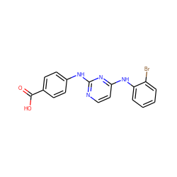 O=C(O)c1ccc(Nc2nccc(Nc3ccccc3Br)n2)cc1 ZINC000087613217