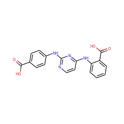 O=C(O)c1ccc(Nc2nccc(Nc3ccccc3C(=O)O)n2)cc1 ZINC000000075475