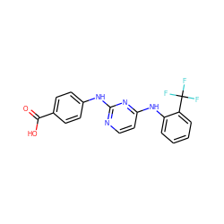 O=C(O)c1ccc(Nc2nccc(Nc3ccccc3C(F)(F)F)n2)cc1 ZINC000087723782