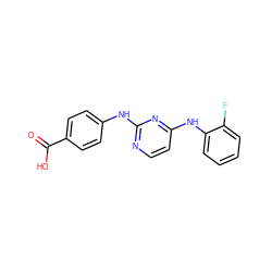 O=C(O)c1ccc(Nc2nccc(Nc3ccccc3F)n2)cc1 ZINC000087613213