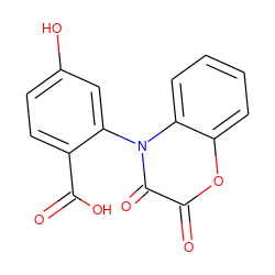 O=C(O)c1ccc(O)cc1-n1c(=O)c(=O)oc2ccccc21 ZINC000042963727