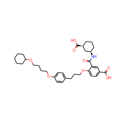 O=C(O)c1ccc(OCCCc2ccc(OCCCCOC3CCCCC3)cc2)c(C(=O)N[C@@H]2CCC[C@H](C(=O)O)C2)c1 ZINC000064859491