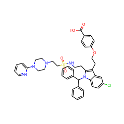 O=C(O)c1ccc(OCCc2c(CCNS(=O)(=O)CCN3CCN(c4ccccn4)CC3)n(C(c3ccccc3)c3ccccc3)c3ccc(Cl)cc23)cc1 ZINC000095615851