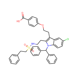 O=C(O)c1ccc(OCCc2c(CCNS(=O)(=O)CCc3ccccc3)n(C(c3ccccc3)c3ccccc3)c3ccc(Cl)cc23)cc1 ZINC000049778227