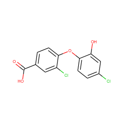 O=C(O)c1ccc(Oc2ccc(Cl)cc2O)c(Cl)c1 ZINC000028529241