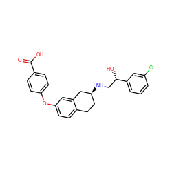 O=C(O)c1ccc(Oc2ccc3c(c2)C[C@@H](NC[C@H](O)c2cccc(Cl)c2)CC3)cc1 ZINC000040973941