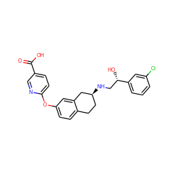 O=C(O)c1ccc(Oc2ccc3c(c2)C[C@@H](NC[C@H](O)c2cccc(Cl)c2)CC3)nc1 ZINC000040975032