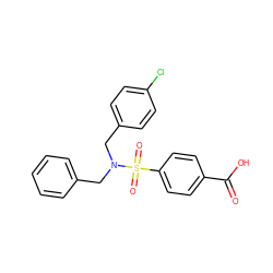 O=C(O)c1ccc(S(=O)(=O)N(Cc2ccccc2)Cc2ccc(Cl)cc2)cc1 ZINC000115731770