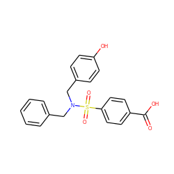 O=C(O)c1ccc(S(=O)(=O)N(Cc2ccccc2)Cc2ccc(O)cc2)cc1 ZINC000115731285