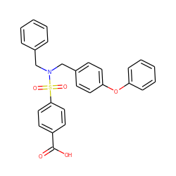 O=C(O)c1ccc(S(=O)(=O)N(Cc2ccccc2)Cc2ccc(Oc3ccccc3)cc2)cc1 ZINC000103252200