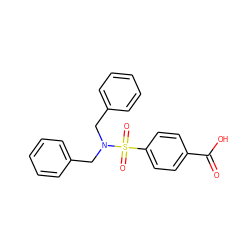 O=C(O)c1ccc(S(=O)(=O)N(Cc2ccccc2)Cc2ccccc2)cc1 ZINC000005533661