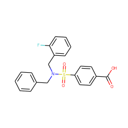 O=C(O)c1ccc(S(=O)(=O)N(Cc2ccccc2)Cc2ccccc2F)cc1 ZINC000115731310