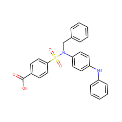 O=C(O)c1ccc(S(=O)(=O)N(Cc2ccccc2)c2ccc(Nc3ccccc3)cc2)cc1 ZINC000103252195