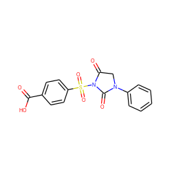 O=C(O)c1ccc(S(=O)(=O)N2C(=O)CN(c3ccccc3)C2=O)cc1 ZINC000013763586