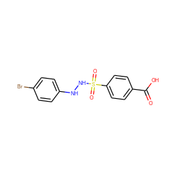 O=C(O)c1ccc(S(=O)(=O)NNc2ccc(Br)cc2)cc1 ZINC000299840477