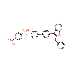 O=C(O)c1ccc(S(=O)(=O)Oc2ccc(-c3ccc(-c4c(Cc5ccccc5)oc5ccccc45)cc3)cc2)cc1 ZINC000002008087