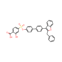 O=C(O)c1ccc(S(=O)(=O)Oc2ccc(-c3ccc(-c4c(Cc5ccccc5)oc5ccccc45)cc3)cc2)cc1O ZINC000002008079