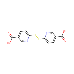 O=C(O)c1ccc(SSc2ccc(C(=O)O)cn2)nc1 ZINC000001729389