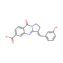 O=C(O)c1ccc2c(=O)n3c(nc2c1)/C(=C/c1cccc(O)c1)CC3 ZINC000007156518