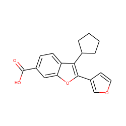 O=C(O)c1ccc2c(C3CCCC3)c(-c3ccoc3)oc2c1 ZINC000036350460