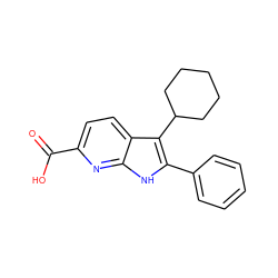 O=C(O)c1ccc2c(C3CCCCC3)c(-c3ccccc3)[nH]c2n1 ZINC000035001694