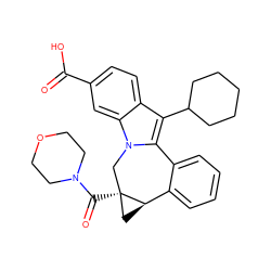 O=C(O)c1ccc2c(C3CCCCC3)c3n(c2c1)C[C@]1(C(=O)N2CCOCC2)C[C@@H]1c1ccccc1-3 ZINC000035278775