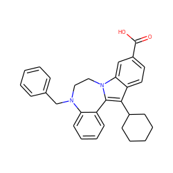 O=C(O)c1ccc2c(C3CCCCC3)c3n(c2c1)CCN(Cc1ccccc1)c1ccccc1-3 ZINC000036350482