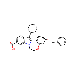 O=C(O)c1ccc2c(C3CCCCC3)c3n(c2c1)CCOc1cc(OCc2ccccc2)ccc1-3 ZINC000036350478