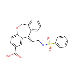 O=C(O)c1ccc2c(c1)/C(=C/CNS(=O)(=O)c1ccccc1)c1ccccc1CO2 ZINC000013727042