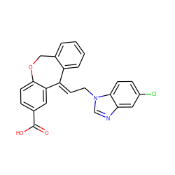 O=C(O)c1ccc2c(c1)/C(=C/Cn1cnc3cc(Cl)ccc31)c1ccccc1CO2 ZINC000100641905