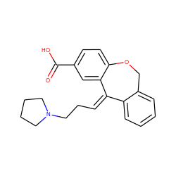 O=C(O)c1ccc2c(c1)/C(=C\CCN1CCCC1)c1ccccc1CO2 ZINC000013455787