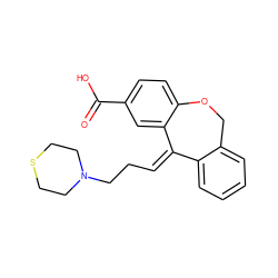 O=C(O)c1ccc2c(c1)/C(=C\CCN1CCSCC1)c1ccccc1CO2 ZINC000013455763