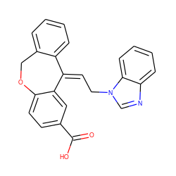 O=C(O)c1ccc2c(c1)/C(=C\Cn1cnc3ccccc31)c1ccccc1CO2 ZINC000003801378