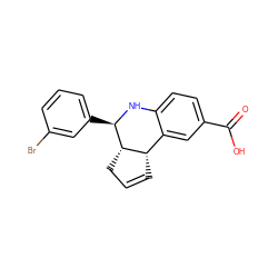 O=C(O)c1ccc2c(c1)[C@@H]1C=CC[C@@H]1[C@@H](c1cccc(Br)c1)N2 ZINC000001216756