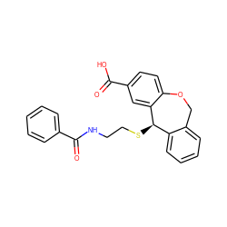 O=C(O)c1ccc2c(c1)[C@H](SCCNC(=O)c1ccccc1)c1ccccc1CO2 ZINC000013726982