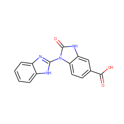 O=C(O)c1ccc2c(c1)[nH]c(=O)n2-c1nc2ccccc2[nH]1 ZINC001772657193