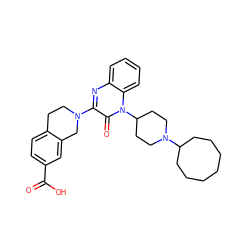 O=C(O)c1ccc2c(c1)CN(c1nc3ccccc3n(C3CCN(C4CCCCCCC4)CC3)c1=O)CC2 ZINC000114764677