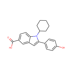 O=C(O)c1ccc2c(c1)cc(-c1ccc(O)cc1)n2C1CCCCC1 ZINC000028122264