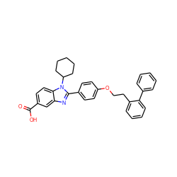 O=C(O)c1ccc2c(c1)nc(-c1ccc(OCCc3ccccc3-c3ccccc3)cc1)n2C1CCCCC1 ZINC000036350372