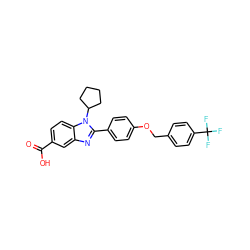 O=C(O)c1ccc2c(c1)nc(-c1ccc(OCc3ccc(C(F)(F)F)cc3)cc1)n2C1CCCC1 ZINC000028570954