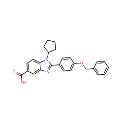 O=C(O)c1ccc2c(c1)nc(-c1ccc(OCc3ccccc3)cc1)n2C1CCCC1 ZINC000028572185